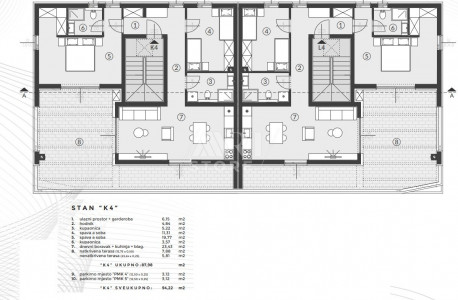 3 rooms, Apartment, 94m², 1 Floor