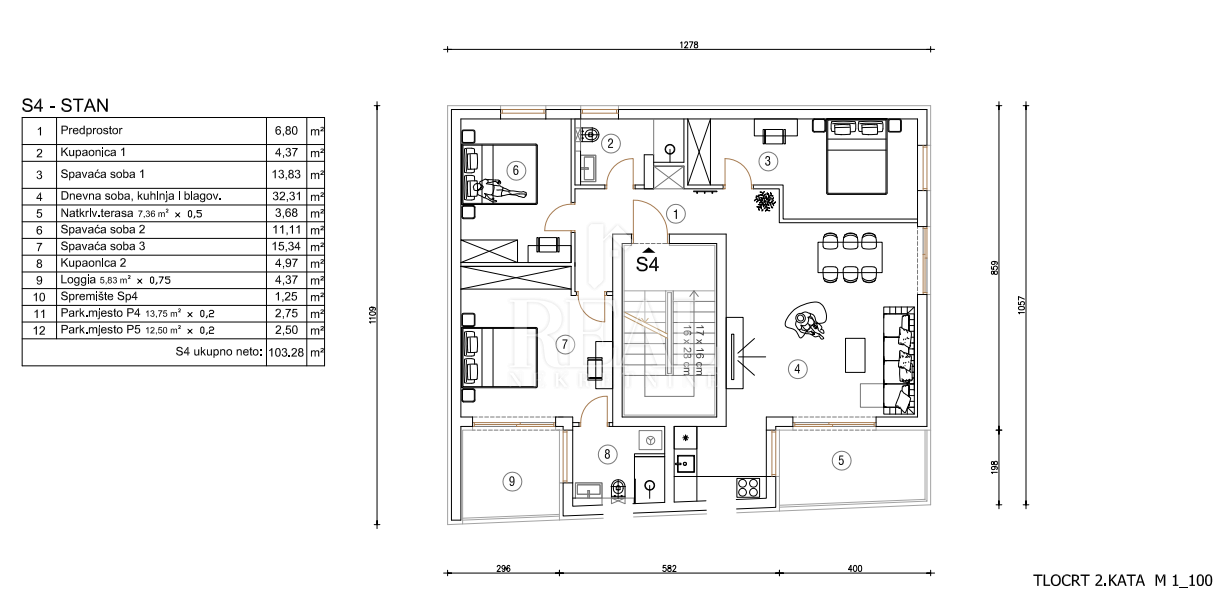 4-Zi., Wohnung, 103m², 2 Etage
