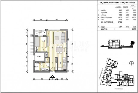 2-Zi., Wohnung, 43m², 1 Etage
