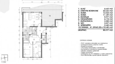 3-locale, Appartamento, 80m², 3 Piano