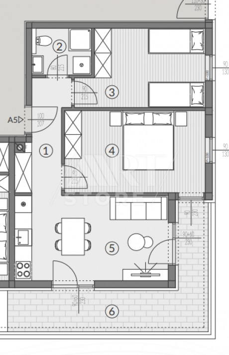 3-Zi., Wohnung, 64m², 1 Etage
