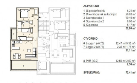 3 rooms, Apartment, 70m², 1 Floor