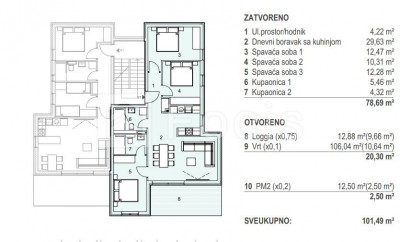 4 rooms, Apartment, 106m², 1 Floor