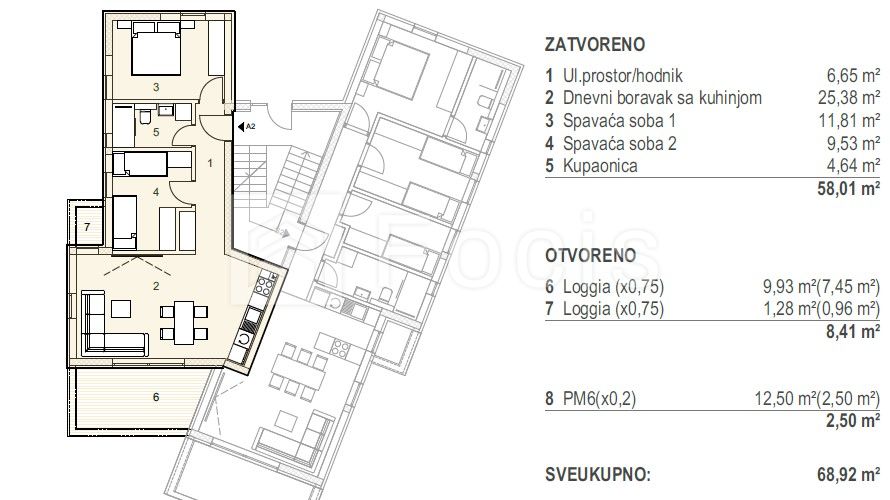 3-Zi., Wohnung, 69m², 1 Etage