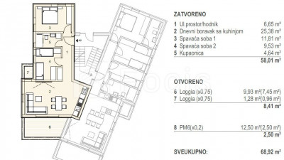 3-locale, Appartamento, 69m², 1 Piano