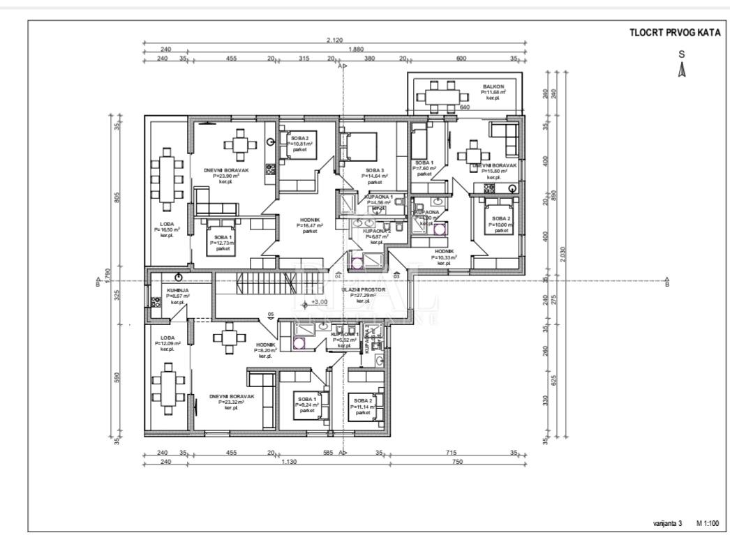4 rooms, Apartment, 100m², 1 Floor