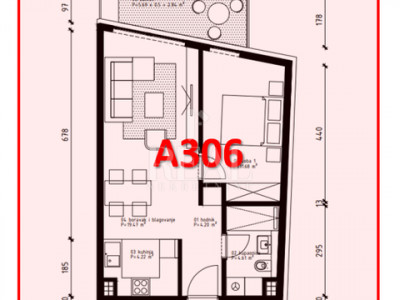 2 rooms, Apartment, 55m², 3 Floor