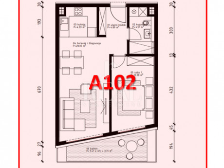 2-locale, Appartamento, 58m², 1 Piano