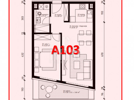 2-к, Квартира, 53м², 1 Этаж