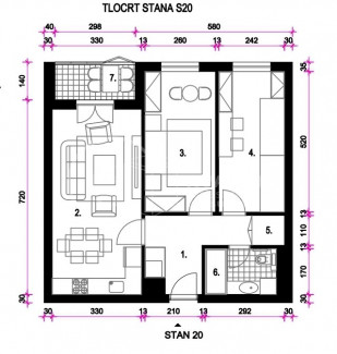 3 rooms, Apartment, 65m², 2 Floor