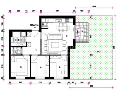 4-locale, Appartamento, 65m², 1 Piano