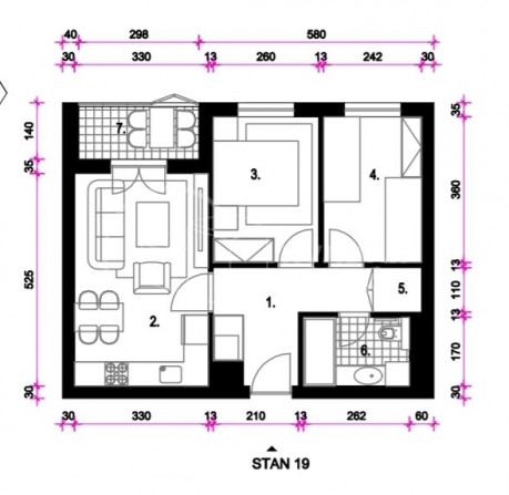 3-к, Квартира, 52м², 1 Этаж