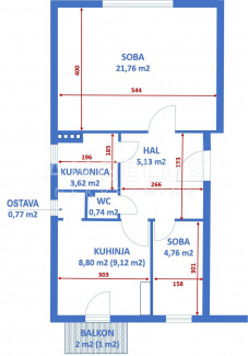 2-locale, Appartamento, 47m²