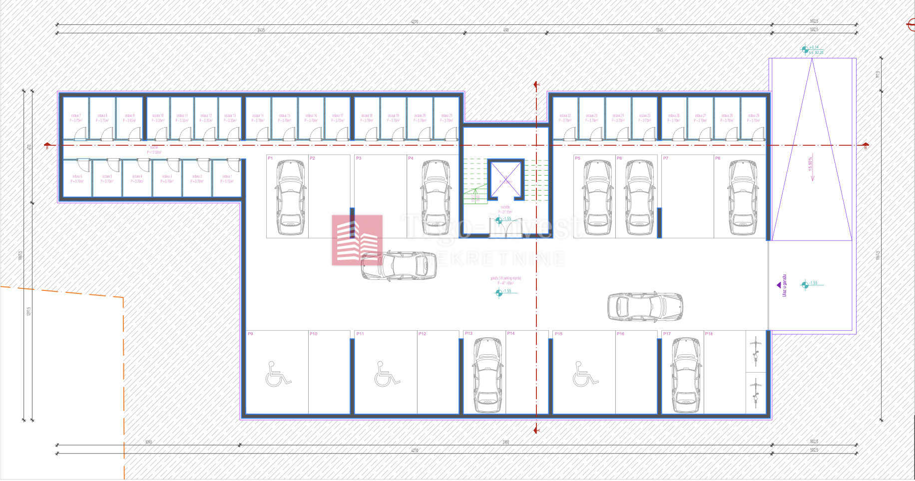 2 rooms, Apartment, 59m², 1 Floor