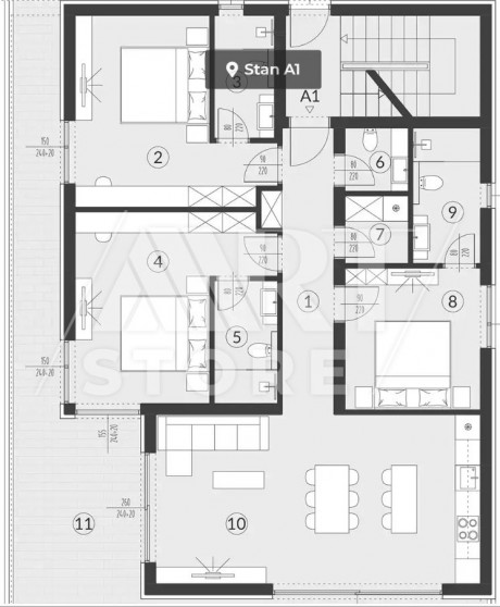 4-locale, Appartamento, 140m², 1 Piano