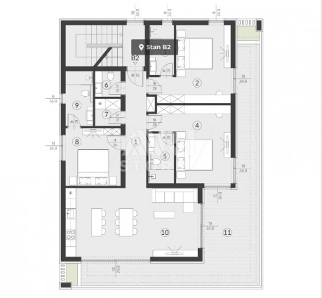 4-locale, Appartamento, 137m², 1 Piano