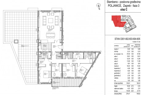 5 rooms, Apartment, 189m², 6 Floor