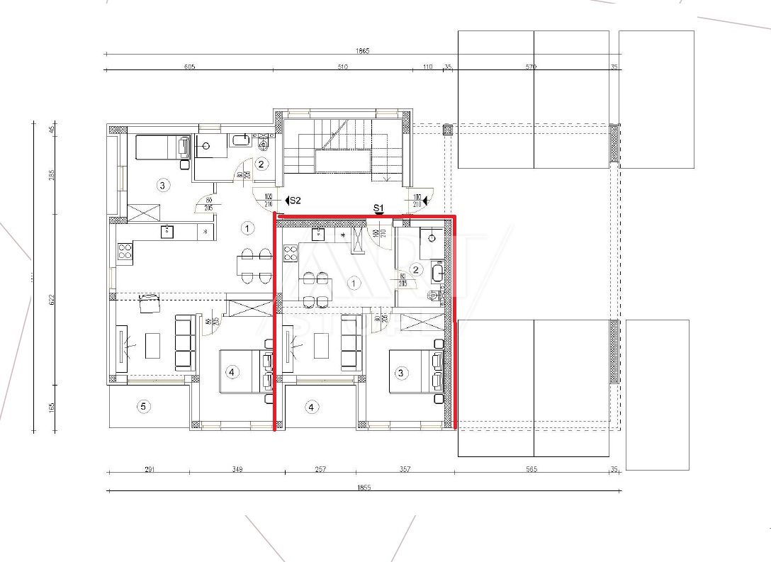 2 rooms, Apartment, 38m², 1 Floor