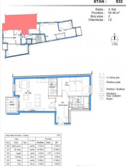 2 rooms, Apartment, 54m², 4 Floor