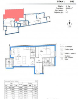 2-locale, Appartamento, 54m², 4 Piano