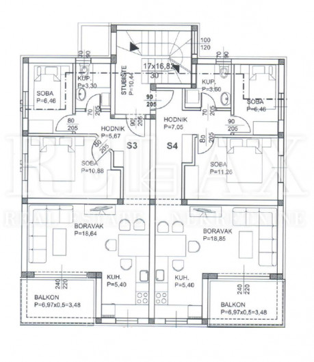 3-locale, Appartamento, 56m², 1 Piano