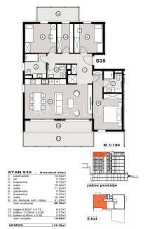 4 rooms, Apartment, 114m², 5 Floor