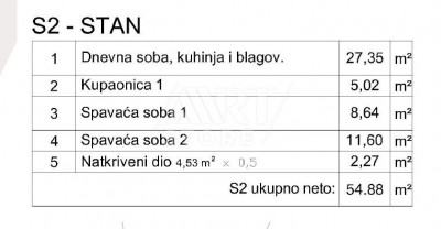 3-s, Stan, 55m², 1 Kat