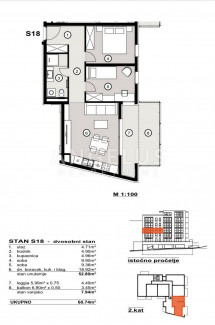 3 rooms, Apartment, 61m², 3 Floor