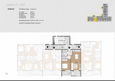 2-locale, Appartamento, 54m², 1 Piano