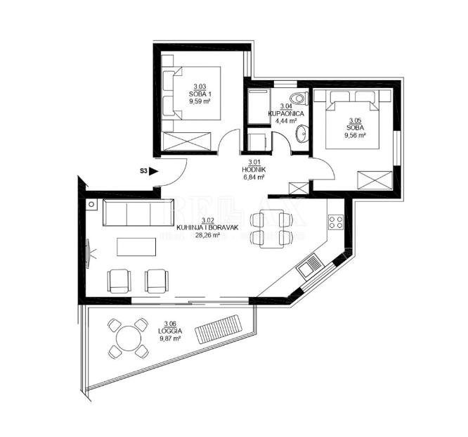 3-Zi., Wohnung, 66m², 1 Etage