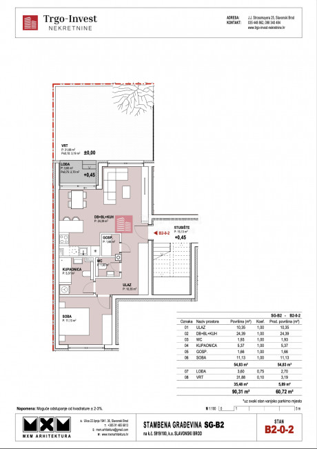 2 rooms, Apartment, 61m², 1 Floor