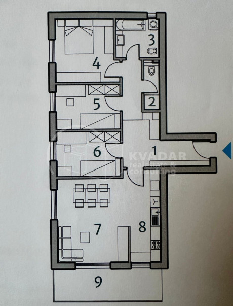4-locale, Appartamento, 97m², 2 Piano