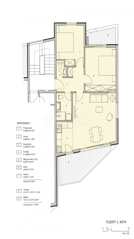 3-Zi., Wohnung, 71m², 2 Etage
