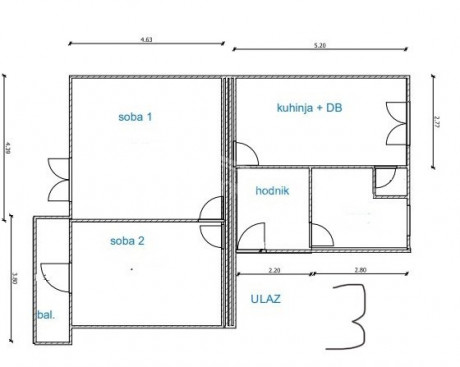 2-к, Квартира, 65м², 2 Этаж