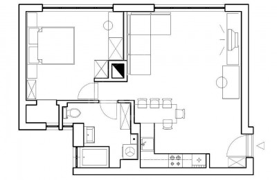 2-locale, Appartamento, 55m², 2 Piano