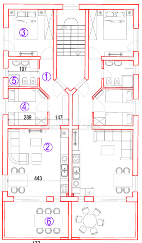 3-locale, Appartamento, 63m², 1 Piano