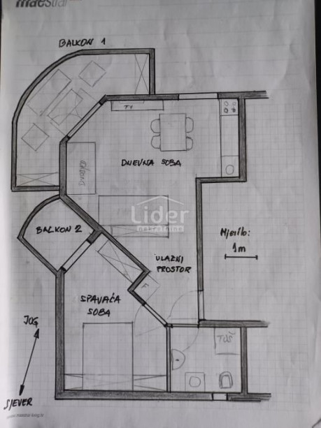 2 rooms, Apartment, 49m², 2 Floor