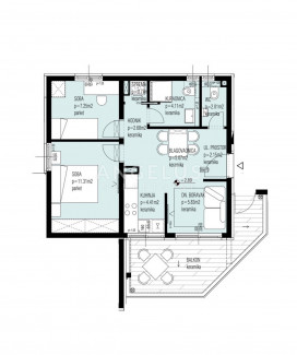 3-locale, Appartamento, 52m², 1 Piano