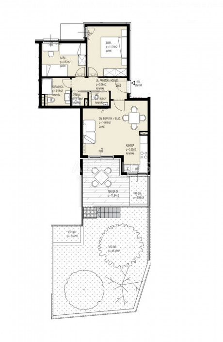 3 rooms, Apartment, 66m², 1 Floor