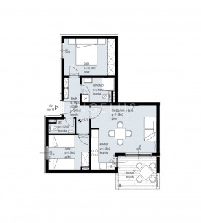 3-locale, Appartamento, 55m², 2 Piano