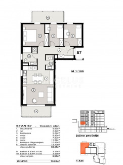 4-locale, Appartamento, 75m², 1 Piano