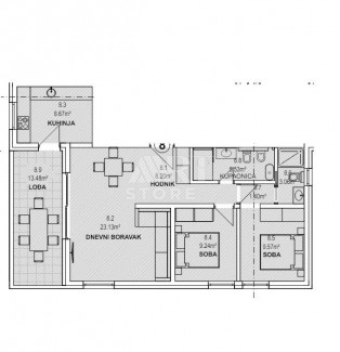 3-Zi., Wohnung, 82m², 2 Etage