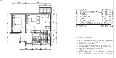 2-locale, Appartamento, 51m², 2 Piano