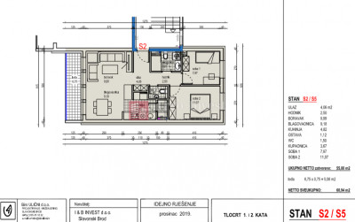 3 rooms, Apartment, 61m², 2 Floor