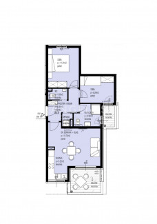 3-Zi., Wohnung, 58m², 2 Etage