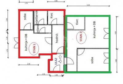 2 rooms, Apartment, 65m²