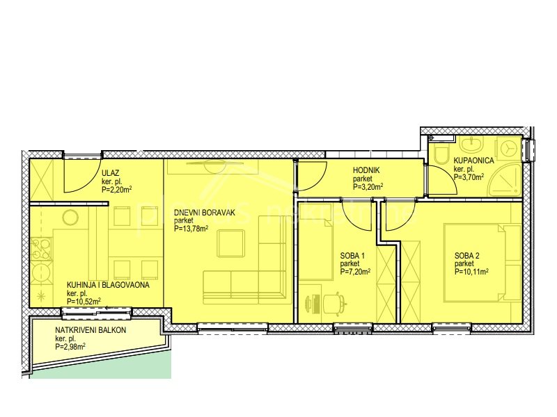 2-Zi., Wohnung, 60m², 1 Etage