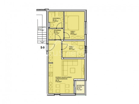 2-locale, Appartamento, 60m², 3 Piano