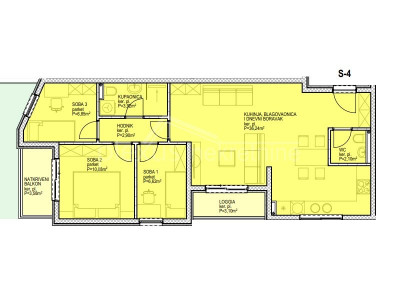 3-Zi., Wohnung, 88m², 1 Etage