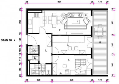 3-s, Stan, 76m², 4 Kat